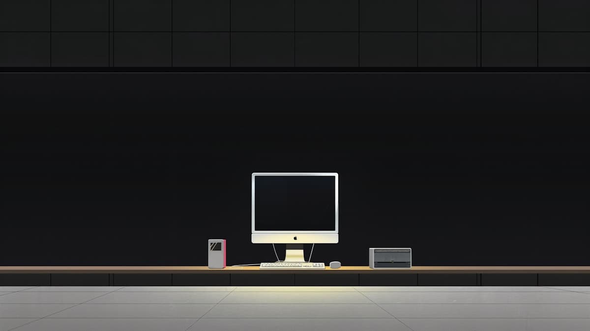 Modern minimalist workspace with Apple iMac